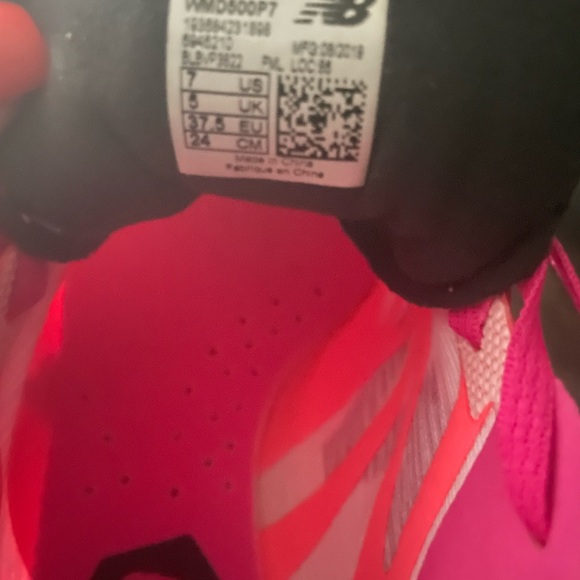 New Balance Pink/Orange Cleats women size 7 - Picture 5 of 5